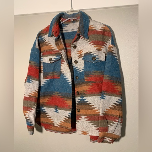 Source Unknown Jackets & Blazers - Wester print shacket - multi-colored